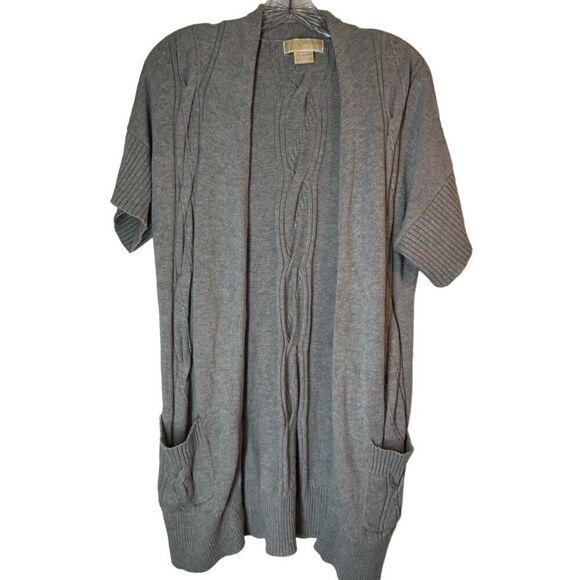 Michael Michael Kors Womens Cardigan Small Gray Open cable knit basic layer - Picture 10 of 10
